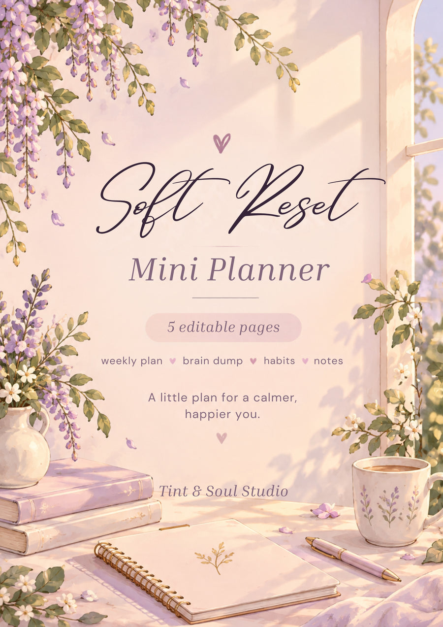 Soft Reset Mini Planner | FREE Canva Template