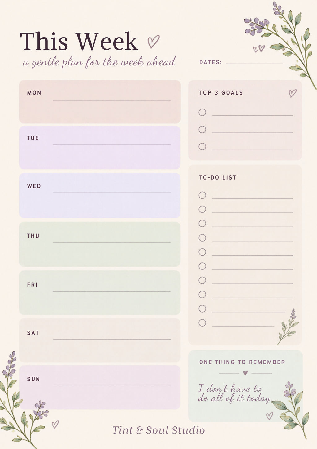 Soft Reset Mini Planner | FREE Canva Template