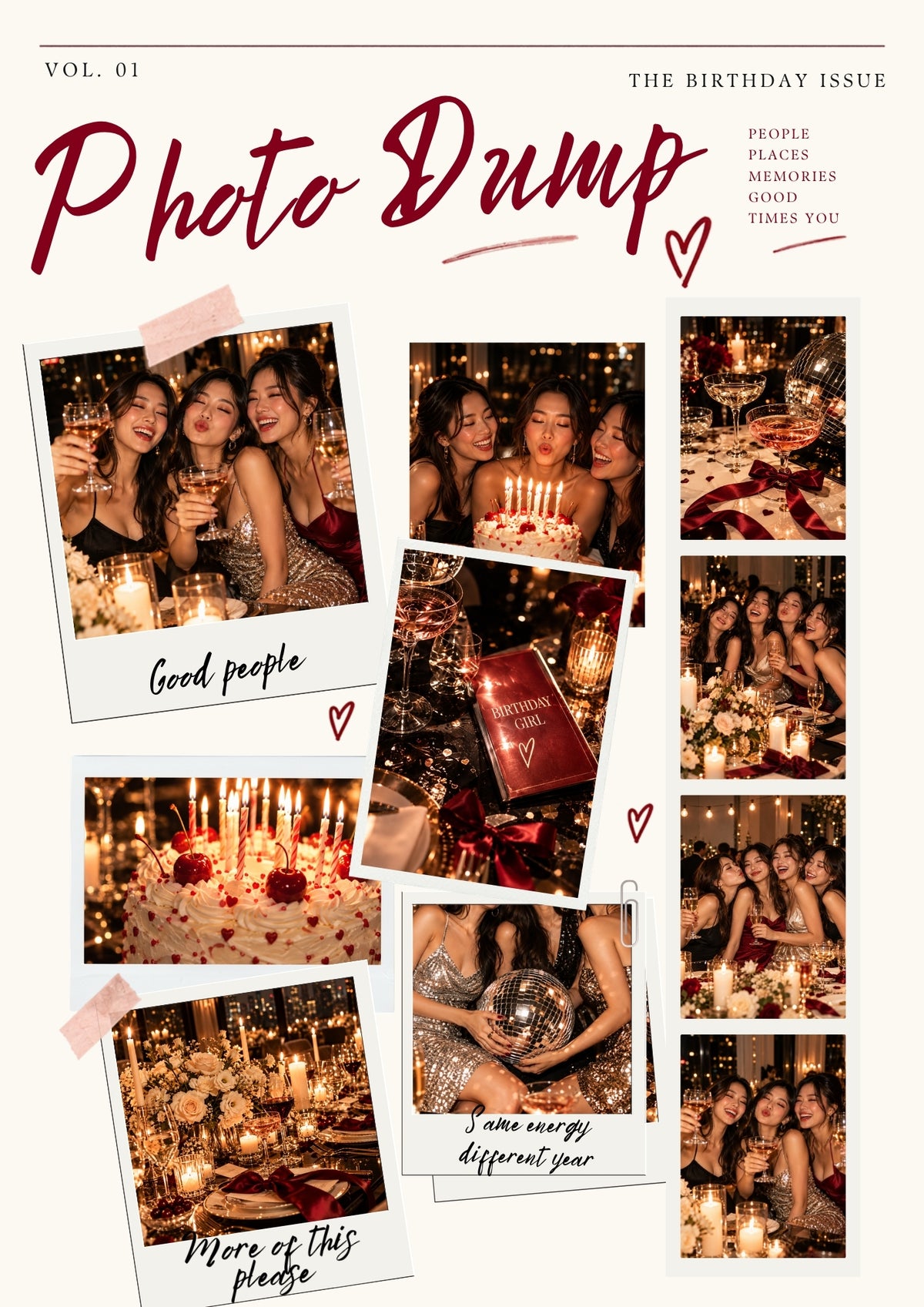 Classic Blush Birthday Magazine | Editable Canva Template