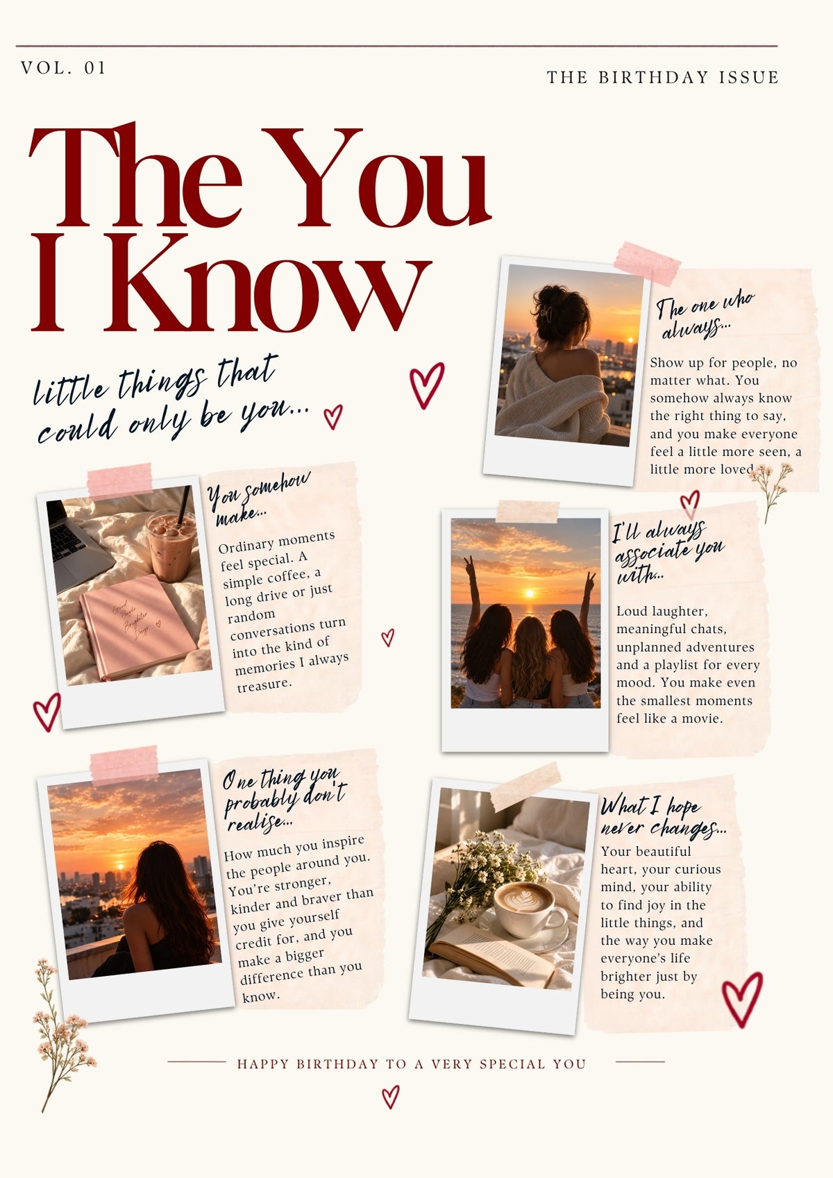Classic Blush Birthday Magazine | Editable Canva Template