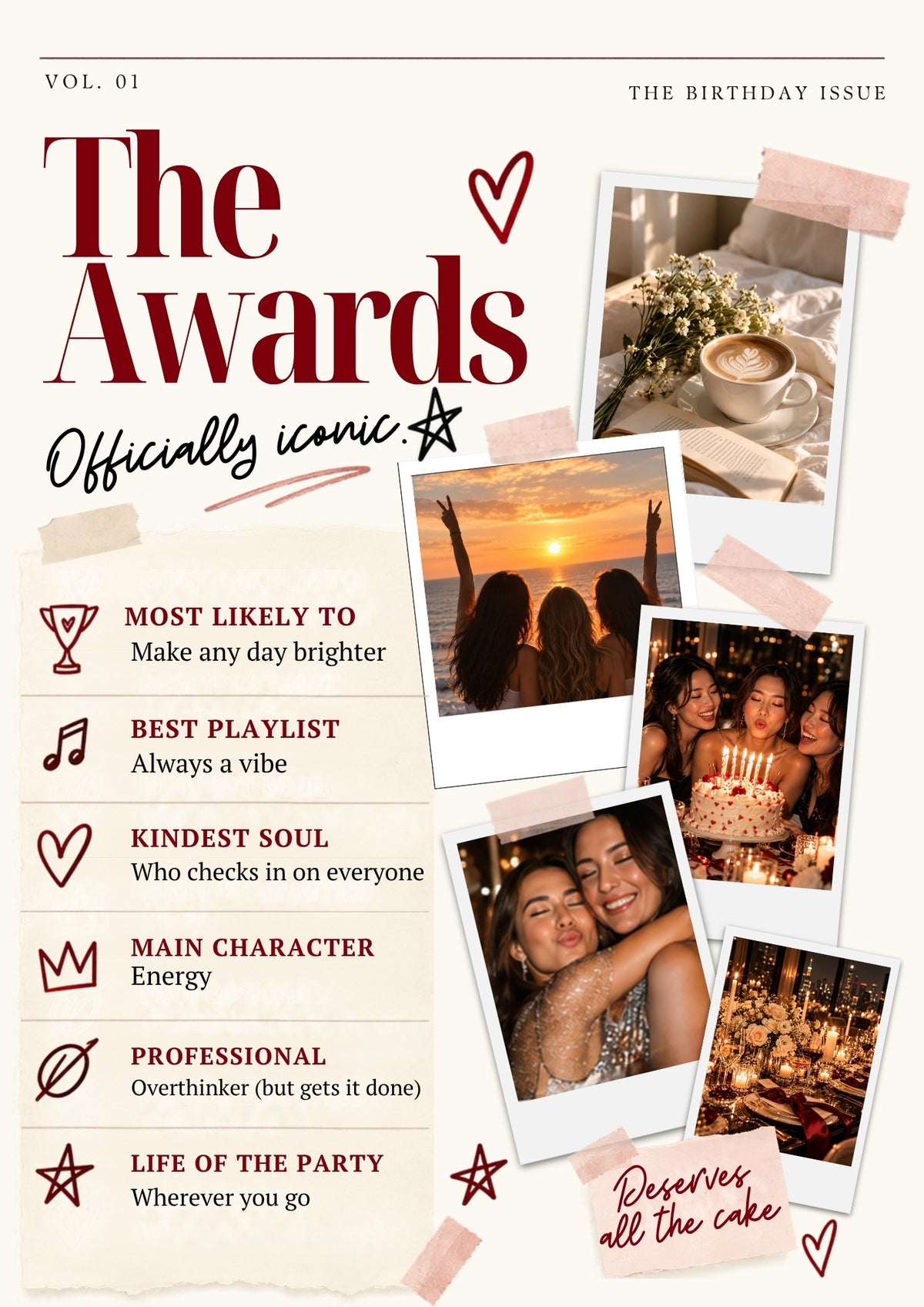 Classic Blush Birthday Magazine | Editable Canva Template