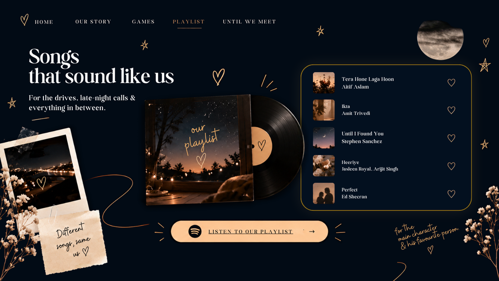 Long Distance Relationship Interactive Website | Editable Canva Template