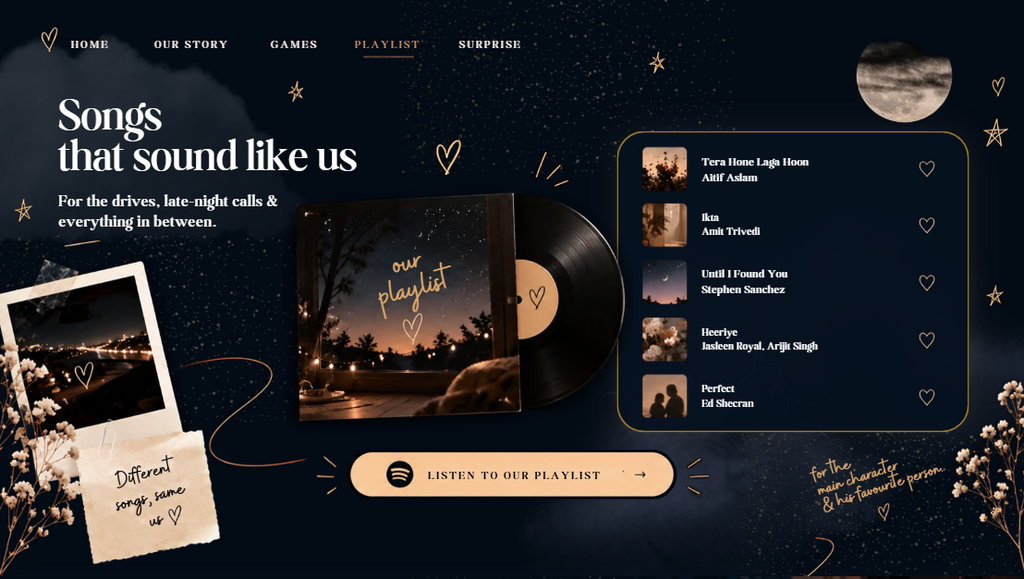 Boyfriend’s Day Interactive Website | Editable Canva Template