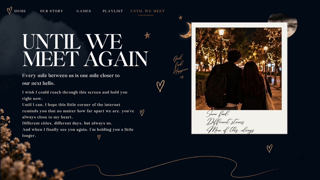 Long Distance Relationship Interactive Website | Editable Canva Template